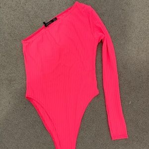 Boohoo neon pink bodysuit